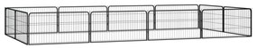 Заграждение за куче черно 12 панела 100x50 см прахово боядисано Isra