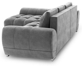 Сив ъглов разтегателен диван с кадифена тапицерия, ляв ъгъл Nuage - Windsor &amp; Co Sofas