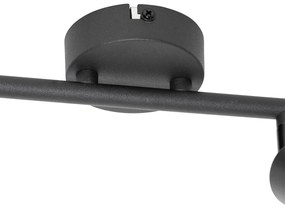 Ориенталски прожектор черен с бамбук 2-светлина - Rayan