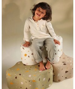 Бял детски пуф от букле и шенил Terrazzo Cloud – Wigiwama