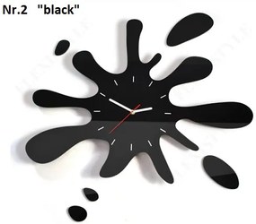 Модерен стенен часовник във формата на пръски Черен