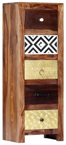 247733 vidaXL Страничен шкаф, 40x30x110 см, акациево дърво масив