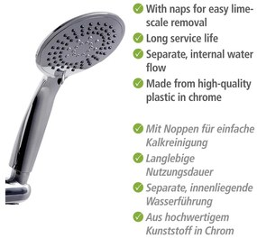 Душ комплект от неръждаема стомана в блестящо сребро 66 cm Young - Wenko