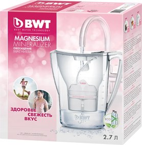Кана за филтриране на вода Nitec BWT В706 PENGUIN, 2.7 л, Обогатяване с магнезий, Електронен индикатор, Розов