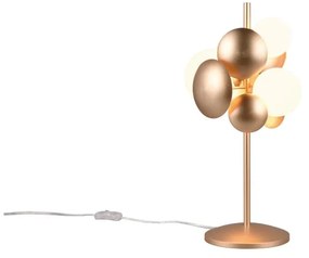 Настолна лампа със стъклен абажур в златисто и бяло (височина 50 cm) Bubble - Trio Select