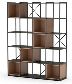 Библиотека в черен и тухлен цвят 140x179 cm Anya – Marckeric