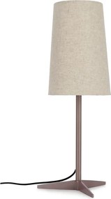 Бежова метална настолна лампа с текстилен абажур (височина 60 cm) Assam – Bizzotto