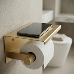 Държач за тоалетна хартия с рафт 39105A ORI Brush Gold
