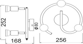 таванна светлина Lance Round-Черен