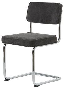 Сив велурен трапезен стол Rupert – Unique Furniture