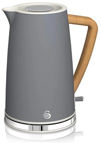 Разопакован: Електрическа кана Swan SK14610GRYN, 3000W, 1.7L, Неръждаема стомана, Миещ се филтър, Сив