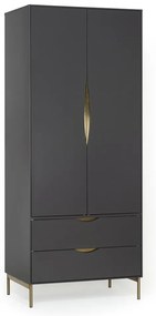 Тъмно сив гардероб 80x195 cm Kobe - Woodman