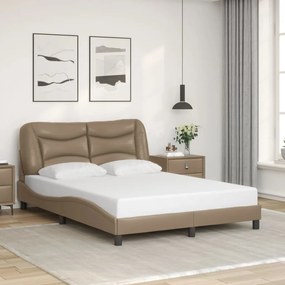 3207992 vidaXL Рамка за легло без матрак Hvar, капучино, 120x200 см, изкуствена кожа