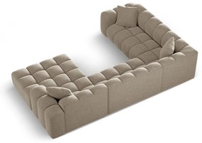 Светлокафяв шенилов ъглов диван (ляв ъгъл/U форма) Treno – Cosmopolitan Design