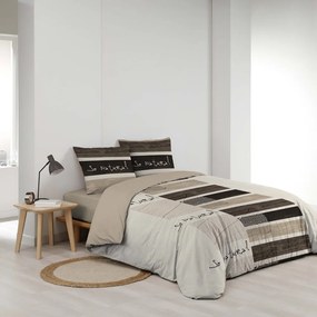 Кафяво двойно памучно спално бельо 200x200 cm So Natural – douceur d'intérieur