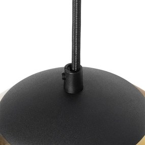 Висяща лампа в стил арт деко черна със златно стъкло кръгла 3-светлинна - Pallon