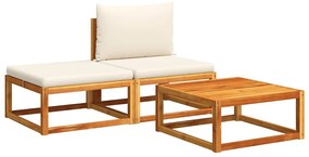 4008170 vidaXL Градински комплект от 3 дивана с възглавници, дърво, акация и ратан