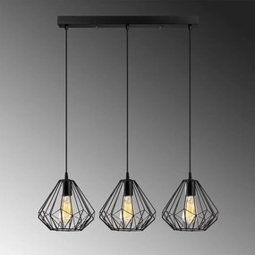 Черно висящо осветително тяло с метален абажур Diamond – Opviq lights