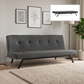 Тапициран троен диван-легло Zola TopMebel в антрацит цвят 180x64x78cm.