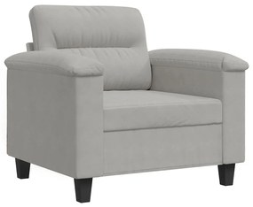 359550 vidaXL Фотьойл, светлосив, 60 см, микрофибърен текстил