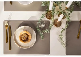 Постелка от рециклирана кожа в сиво и бежово, 33 x 45 cm Titan - ZicZac