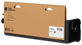 Черен пластмасов рафт за баня без пробиване Flex Adhesive – Umbra