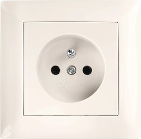 Единичен контакт със заземяване и рамка OSTE JNH001-G Beige