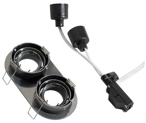 Кръгъл вграден прожектор тъмно сив GU10 35 mm накланящ се 2-светлинен - Installa