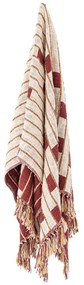 Червено/бежово одеяло със смес от памук 130x160 cm Cang – Bloomingville