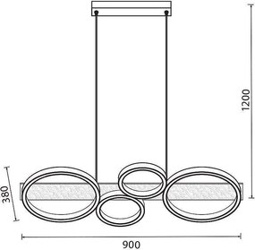 Полилей MATTEO LED, 38W, 3000-6400K
