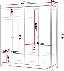 Гардероб Snugly четирикрилен