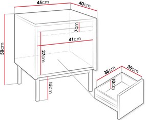 Нощно шкафче Mizo-Mpez