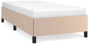 347226 vidaXL Рамка за легло, капучино, 90x190 см, изкуствена кожа