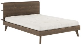 Кафяво борово двойно легло с решетка 160x200 cm Retreat - Karup Design