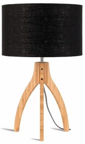 Настолна лампа Annapurna с черен абажур и бамбукова конструкция - Good&amp;Mojo