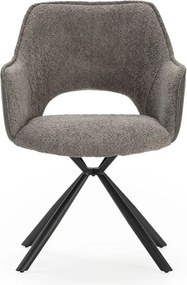 Сиви тапицирани трапезни столове в комплект с подлакътници 2 бр. Mariel – Marckeric