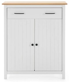 Бял висок скрин от масивен бор 90x110 cm Miranda – Marckeric