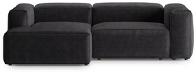 Тъмносив ъглов диван от рипсено кадифе (ляв ъгъл) Bergamo – Cosmopolitan Design