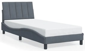 3207814 vidaXL Рамка за легло без матрак, тъмносива, 80x200 см, кадифе