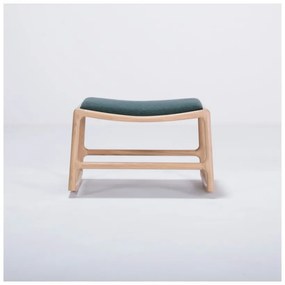 Отоман с конструкция от дъбово дърво и седалка от зелен текстил Dedo - Gazzda