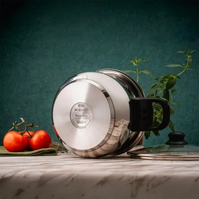 Тенджера под налягане Rosberg R51311A9, 9 литра, 2 капака, Индукция, Трислойно дъно, Инокс