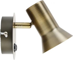 Смарт бронзов стенен прожектор, въртящ се и накланящ се с превключвател, вкл. Wifi GU10 50mm - Karin 1