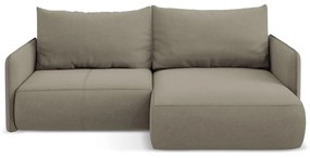 Бежов разтегателен ъглов диван с място за съхранение (десен ъгъл) Nanea – Makamii