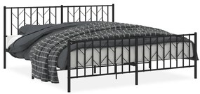 374459 vidaXL Метална рамка за легло, без матрак, с табли, черна, 180x200 см