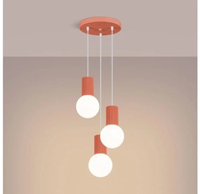 Sollux SL.1755 - Пендел HALO 3xG9/8W/230V Ø 25 см розов