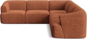 Теракотен ъглов диван от рипсено кадифе Campi – Cosmopolitan Design