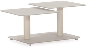 Кремава стъклена масичка за кафе 54x115 cm Elvi – Marckeric