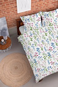 Топло фланелено спално бельо с мотив на ливадни цветя 2 части: 1 бр. 140x200 + 1 бр. 70x80