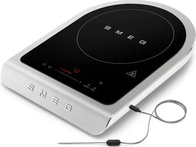 Преносим индукционен котлон Smeg PIC01WHMEU, 2100 W, Керамично стъкло, Бял мат