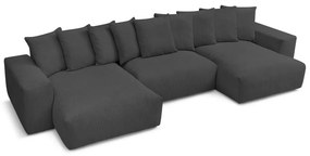Сив ъглов диван от рипсено кадифе Voltaire – Bobochic Paris